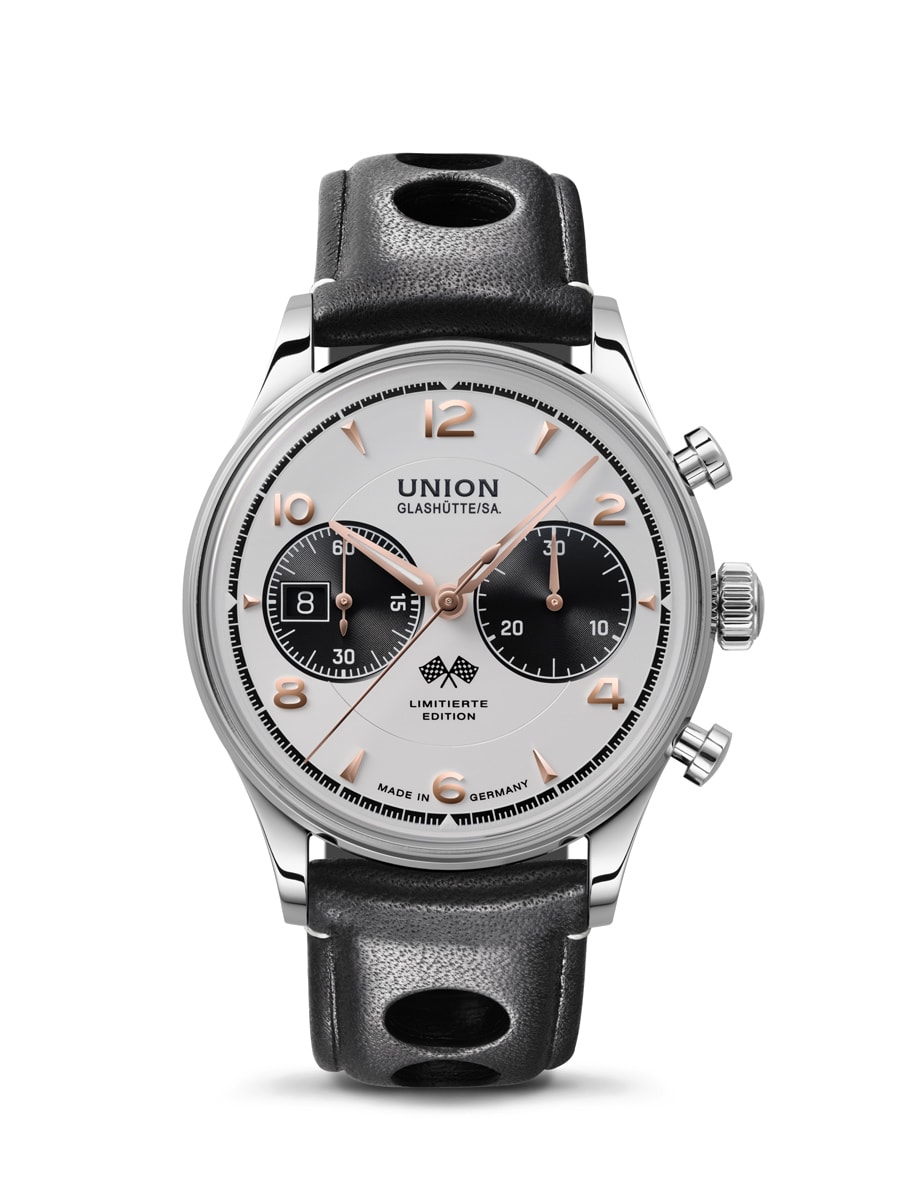 Union Chronograph Gaisbergrennen Schwarz Front